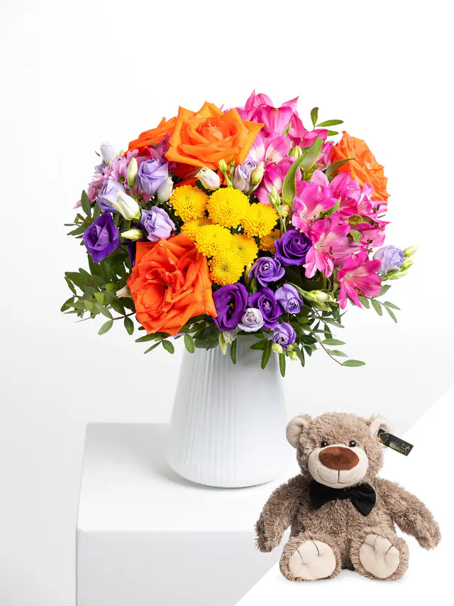 Bunte Geburtstagsfreude mit Teddy