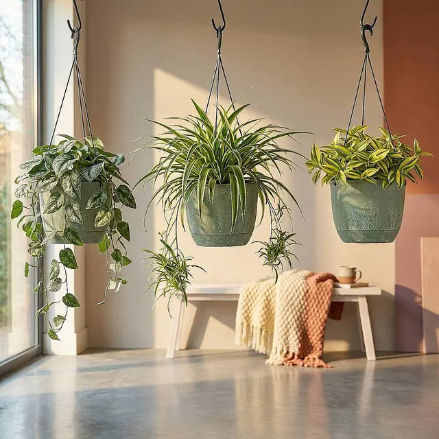 Hängendes Pflanzen-Set (Silber Pothos, )