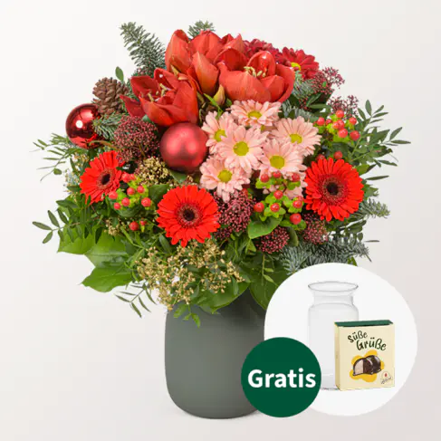 Blumenstrauß Kaminfeuer