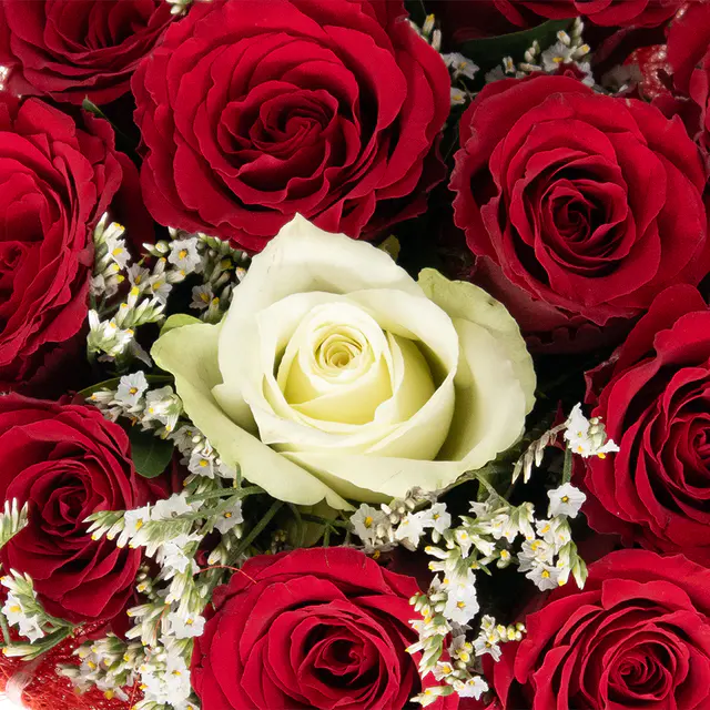 Blumenstrauß Rosenkuss in Herzform — Bild 2