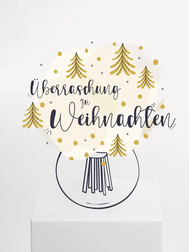 Überraschungsstrauß Weihnachten in Weiß-Gold