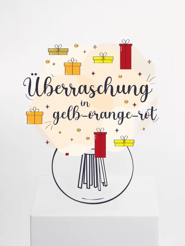 Überraschungsstrauß in Gelb-Orange-Rot
