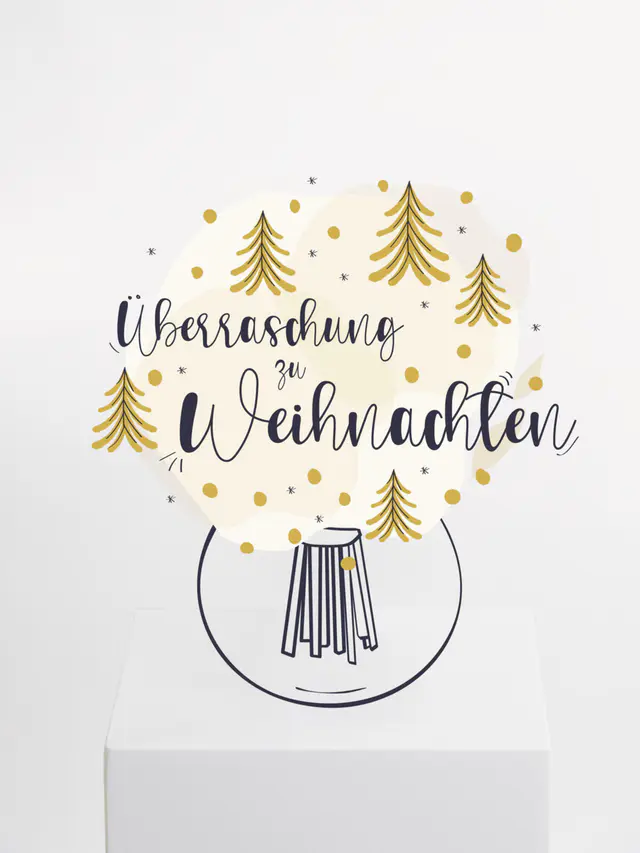 Überraschungsstrauß Weihnachten in Weiß-Gold