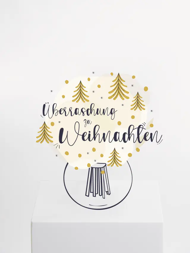 Überraschungsstrauß Weihnachten in Weiß-Gold